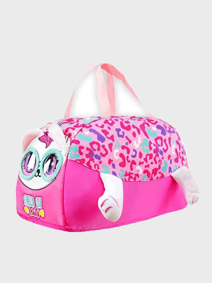 Little Surprise Box, Cute Prints/Theme Kids Duffle Bag for Classes and Travel, 5 years + - LSB - BG - PNKMINTCAT - DUFFEL