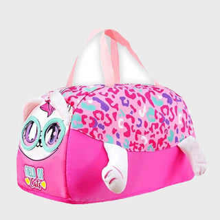 Little Surprise Box, Cute Prints/Theme Kids Duffle Bag for Classes and Travel, 5 years + - LSB - BG - PNKMINTCAT - DUFFEL
