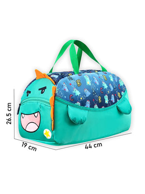 Little Surprise Box, Cute Prints/Theme Kids Duffle Bag for Classes and Travel, 5 years + - LSB - BG - GRNMONSTER - DUFFEL