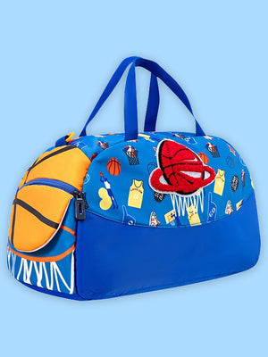 Little Surprise Box, Cute Prints/Theme Kids Duffle Bag for Classes and Travel, 5 years + - LSB - BG - PNKMINTCAT - DUFFEL
