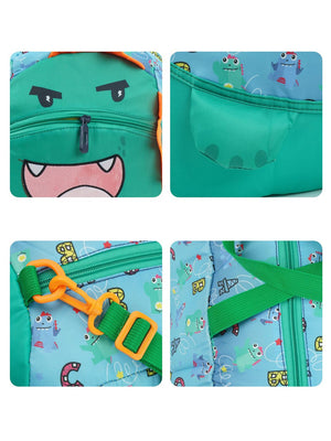 Little Surprise Box, Cute Prints/Theme Kids Duffle Bag for Classes and Travel, 5 years + - LSB - BG - GRNMONSTER - DUFFEL