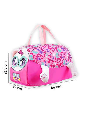 Little Surprise Box, Cute Prints/Theme Kids Duffle Bag for Classes and Travel, 5 years + - LSB - BG - PNKMINTCAT - DUFFEL