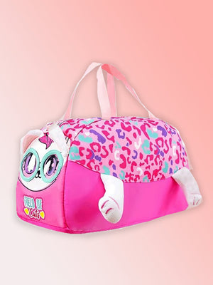 Little Surprise Box, Cute Prints/Theme Kids Duffle Bag for Classes and Travel, 5 years + - LSB - BG - PNKMINTCAT - DUFFEL