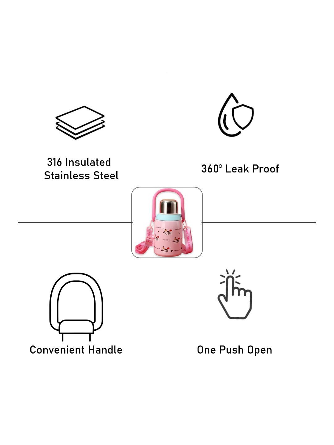 Little Surprise Box, Dachshund Puppy Stainless Steel Premium Insulated Water Bottle, 800ML - LSB - WB - PARTYHAT - PUPY