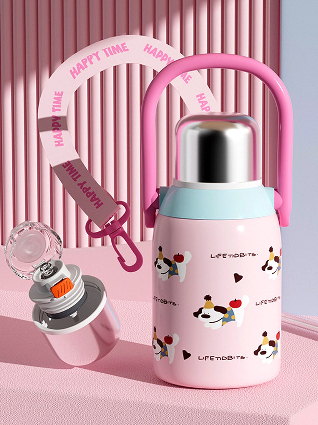 Little Surprise Box, Dachshund Puppy Stainless Steel Premium Insulated Water Bottle, 800ML - LSB - WB - PARTYHAT - PUPY