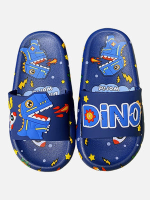 Little Surprise Box Dark Blue all over Dino theme Slip on Clogs/Footwear for Toddlers & Kids - Kids Shoes & Socks