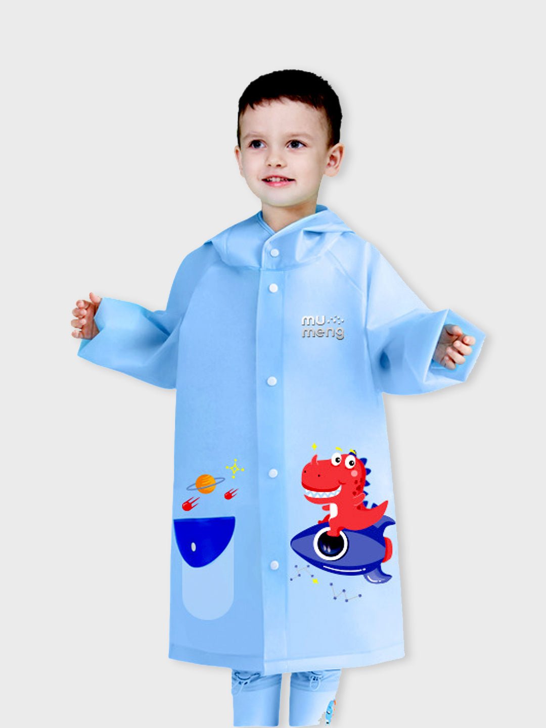 Little Surprise Box, Dino Hit Space Raincoat for Kids - LSB - RC - DINOHITSPACE - S