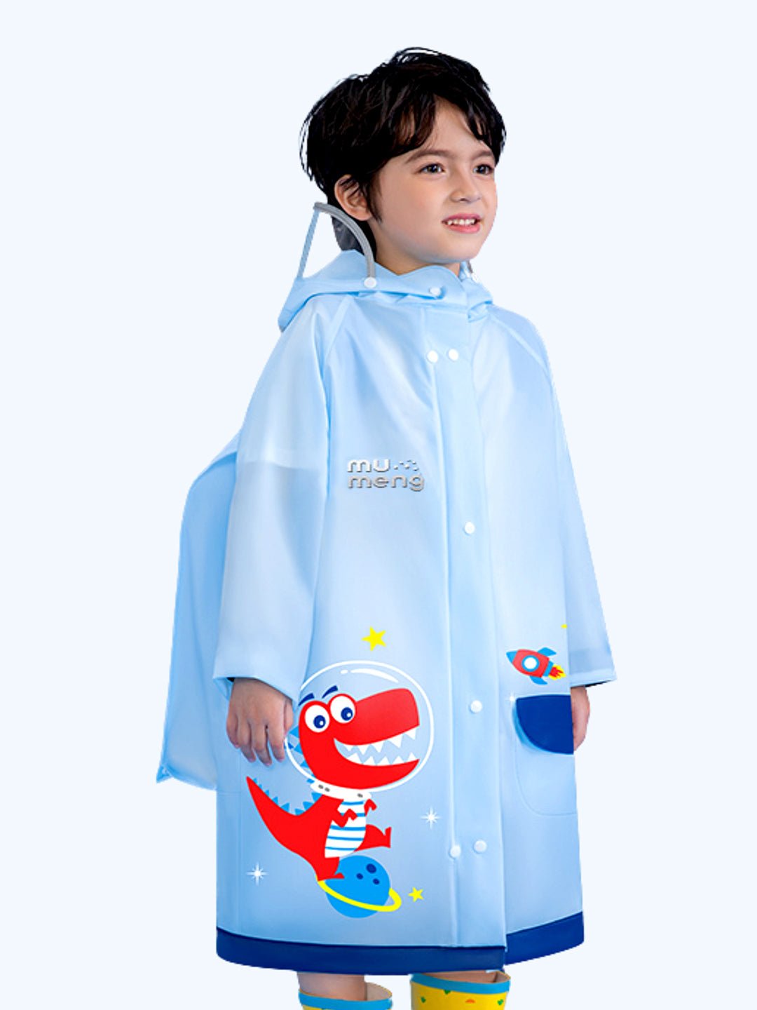 Little Surprise Box, Dino Hit Space Raincoat for Kids - LSB - RC - DINOHITSPACE - S