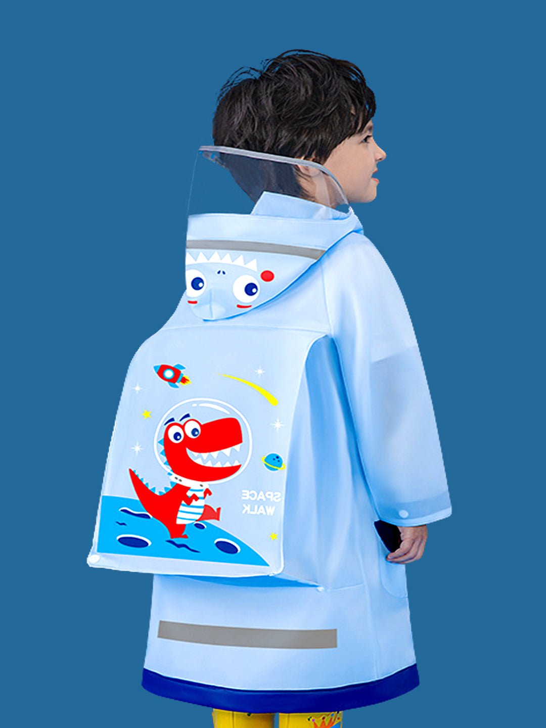 Little Surprise Box, Dino Hit Space Raincoat for Kids - LSB - RC - DINOHITSPACE - S