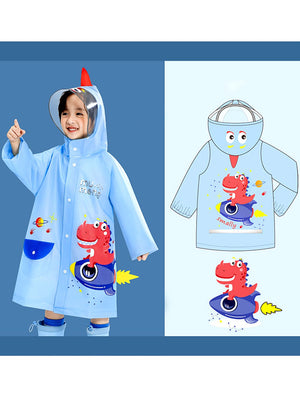 Little Surprise Box, Dino Hit Space Raincoat for Kids - LSB - RC - DINOHITSPACE - S