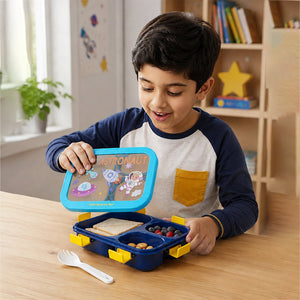 Little Surprise Box Dinosaur World Lunch Box | The Mom Store - Blue Lunch Box