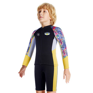 Little Surprise Box Dive 2 - Piece Kids Swimsuit Set with Front - Zip Jacket & Shorts - 4 - 5 Years Kids Swimwear