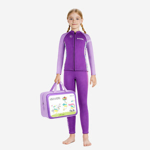 Little Surprise Box Dive 2 - Piece Neoprene Kids Swimsuit Set with Washbag - 4 - 5 Years Kids Swimwear