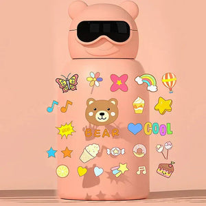 Little Surprise Box DIY Sticker Specsy Ted Kids Water Bottle - LSB - WB - DIY - PNKSPECSTED