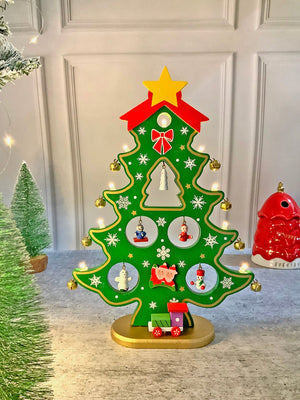 Little Surprise Box DIY Wooden Christmas Tree with LED Light,Christmas Table Décor - LSB - CMS - WOODGRNDIY - TBLDEC