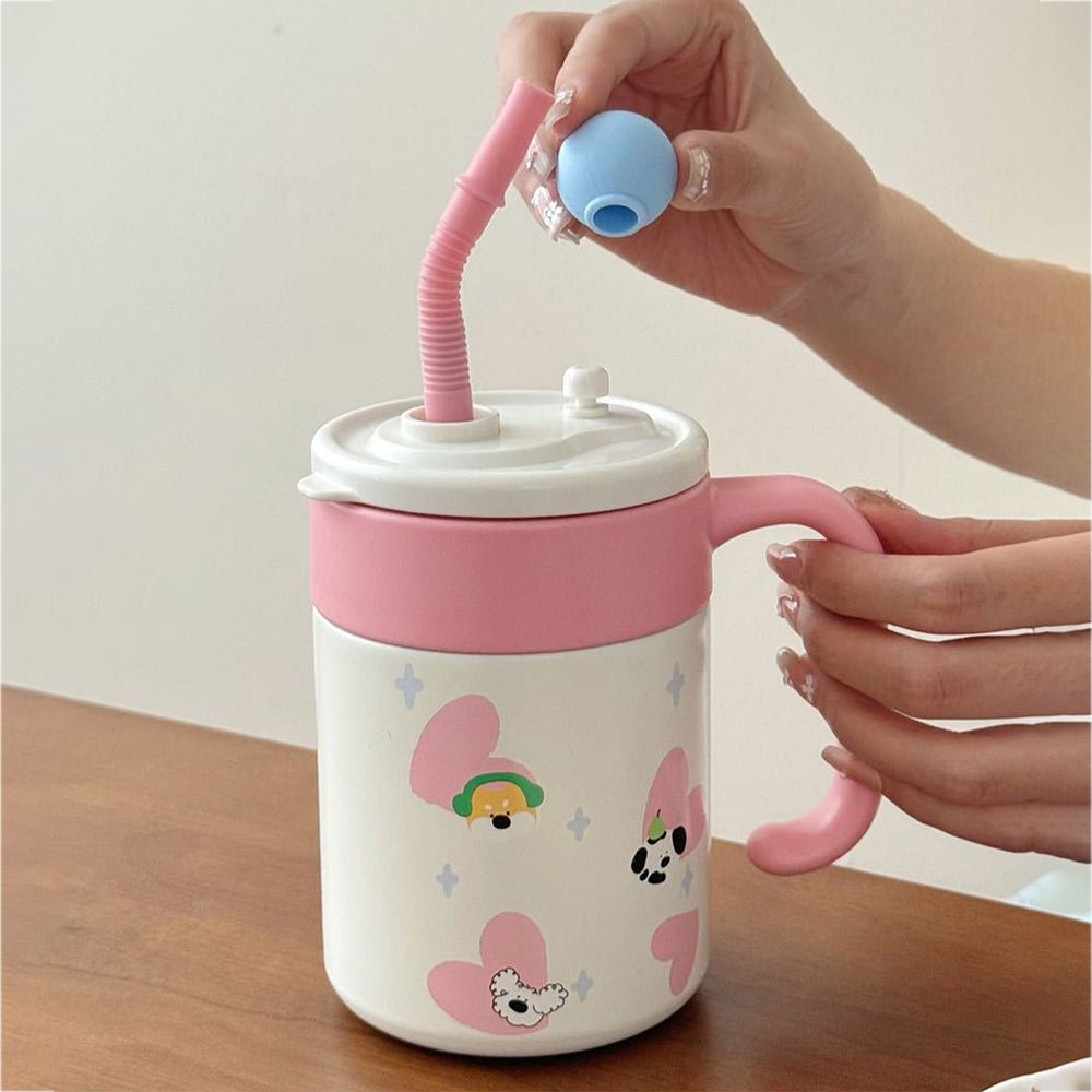 Little Surprise Box Doggy & Pink Hearts Stainless Steel Tumbler 620ml - Tumbler