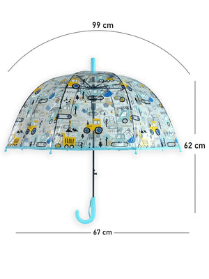 Little Surprise Box, Dome style construction theme Transparent Umbrella for Kids, 1-5years - Umbrella