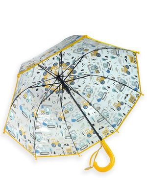 Little Surprise Box, Dome style construction theme Transparent Umbrella for Kids, 1-5years - Umbrella