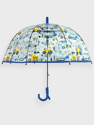 Little Surprise Box, Dome style construction theme Transparent Umbrella for Kids, 1-5years - Umbrella