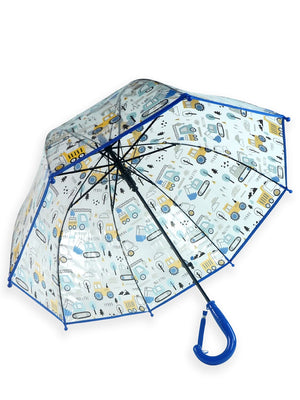 Little Surprise Box, Dome style construction theme Transparent Umbrella for Kids, 1-5years - Umbrella