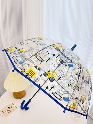Little Surprise Box, Dome style construction theme Transparent Umbrella for Kids, 1-5years - Umbrella