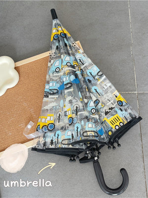 Little Surprise Box, Dome style construction theme Transparent Umbrella for Kids, 1-5years - Umbrella