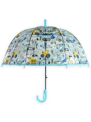Little Surprise Box, Dome style construction theme Transparent Umbrella for Kids, 1-5years - Umbrella