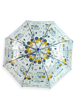 Little Surprise Box, Dome style construction theme Transparent Umbrella for Kids, 1-5years - Umbrella