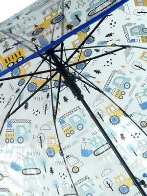 Little Surprise Box, Dome style construction theme Transparent Umbrella for Kids, 1-5years - Umbrella