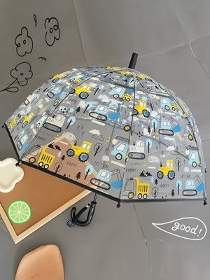 Little Surprise Box, Dome style construction theme Transparent Umbrella for Kids, 1-5years - Umbrella