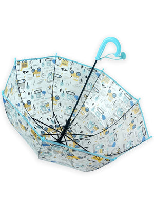 Little Surprise Box, Dome style construction theme Transparent Umbrella for Kids, 1-5years - Umbrella