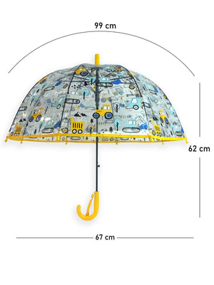 Little Surprise Box, Dome style construction theme Transparent Umbrella for Kids, 1-5years - Umbrella