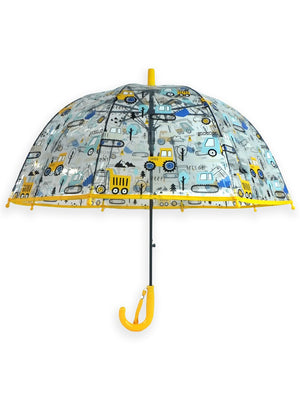 Little Surprise Box, Dome style construction theme Transparent Umbrella for Kids, 1-5years - Umbrella