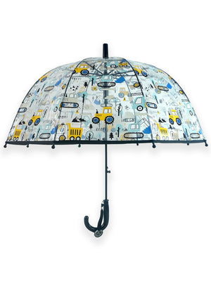 Little Surprise Box, Dome style construction theme Transparent Umbrella for Kids, 1-5years - Umbrella