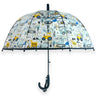 Little Surprise Box, Dome style construction theme Transparent Umbrella for Kids, 1 - 5years - LSB - UM - DOME - CNSTRCTN - BLK