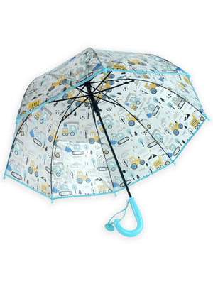Little Surprise Box, Dome style construction theme Transparent Umbrella for Kids, 1-5years - Umbrella