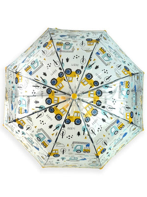 Little Surprise Box, Dome style construction theme Transparent Umbrella for Kids, 1-5years - Umbrella