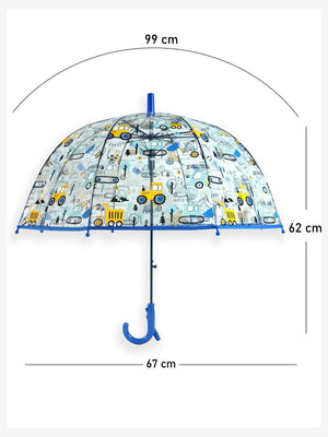 Little Surprise Box, Dome style construction theme Transparent Umbrella for Kids, 1-5years - Umbrella