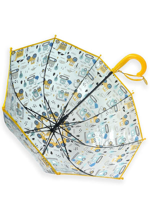 Little Surprise Box, Dome style construction theme Transparent Umbrella for Kids, 1-5years - Umbrella