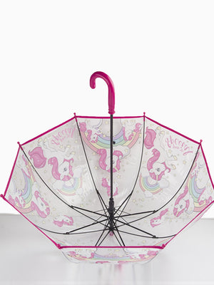 Little Surprise Box, Dome style Transparent Umbrella for Kids, 1 - 5years - LSB - UM - DOME - RAINBOW