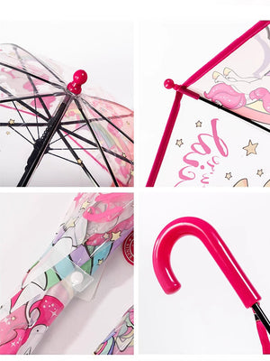Little Surprise Box, Dome style Transparent Umbrella for Kids, 1 - 5years - LSB - UM - DOME - RAINBOW