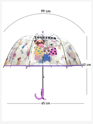 Little Surprise Box, Dome style Transparent Umbrella for Kids, 1 - 5years - LSB - UM - DOME - PUPYFAMLY
