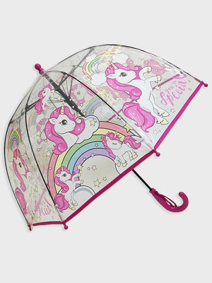 Little Surprise Box, Dome style Transparent Umbrella for Kids, 1 - 5years - LSB - UM - DOME - RAINBOW