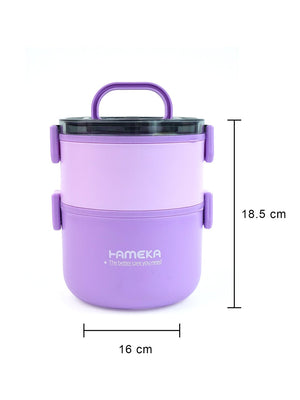 Little Surprise Box Double Decker Stainless Steel Lunch Box - LSB - LB - PURPL - 2DECKR