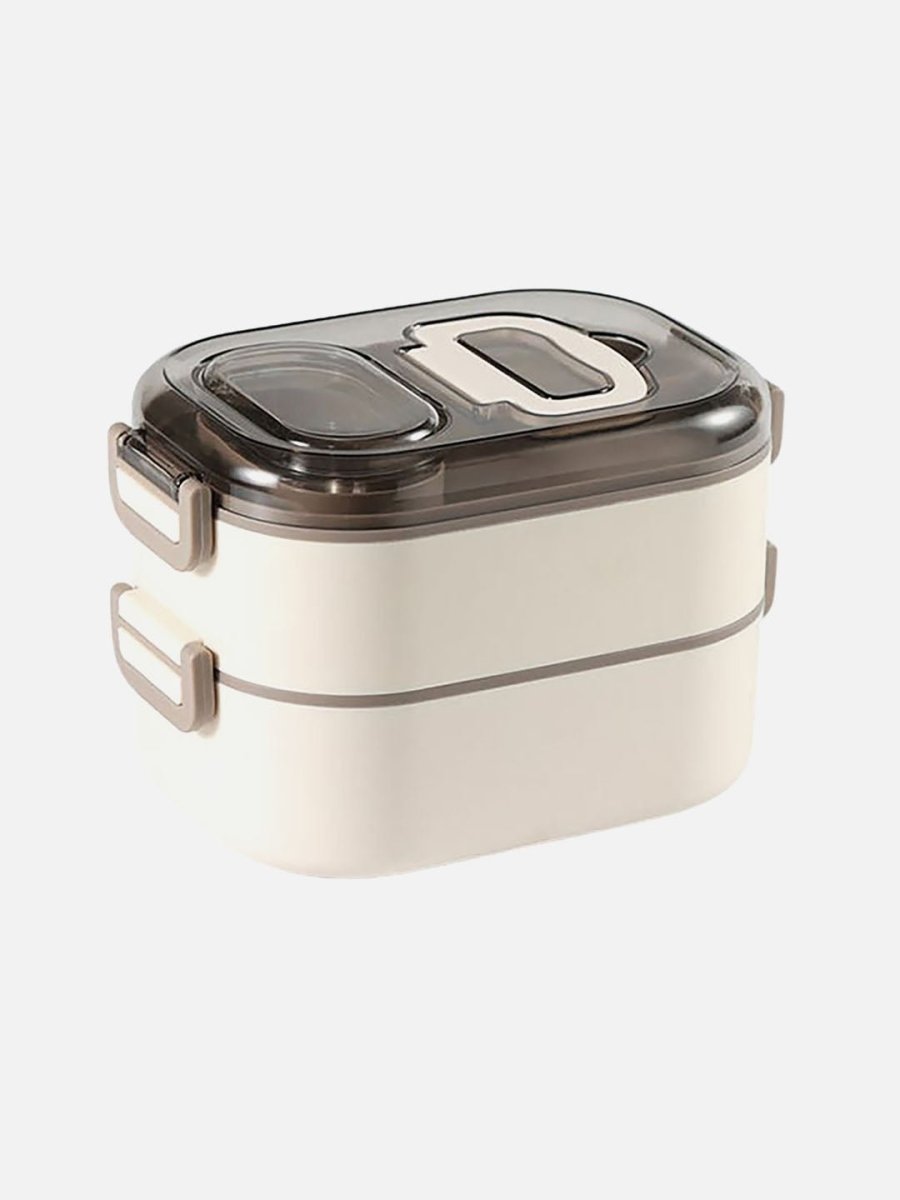 Little Surprise Box Double Storey Cream DIY sticker Compact Stainless Steel Lunch /Tiffin Box for Kids. - LSB-LB-stckcrmdouble