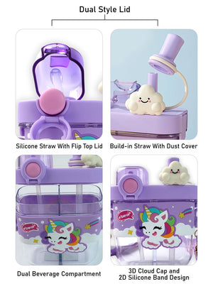 Little Surprise Box, Dual Beverage compartment Tritan Kids Water Bottle, 580ml, 2yrs + - LSB - WB - DUALUNI - TRITAN