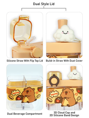 Little Surprise Box, Dual Beverage compartment Tritan Kids Water Bottle, 580ml, 2yrs + - LSB - WB - DUALCAPY - TRITAN