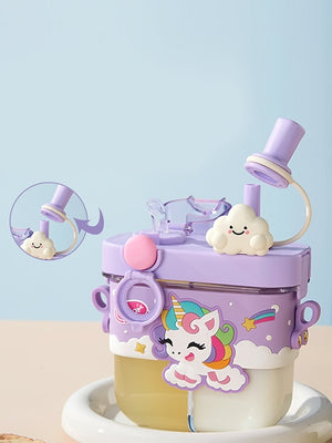 Little Surprise Box, Dual Beverage compartment Tritan Kids Water Bottle, 580ml, 2yrs + - LSB - WB - DUALDINO - TRITAN