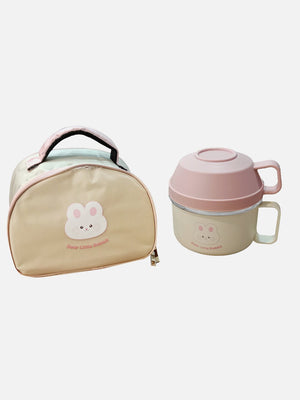 Little Surprise Box Dual Handle Soup /Noodles Lunch Box with matching Cover - LSB - LB - CRMBRWN2HNDL