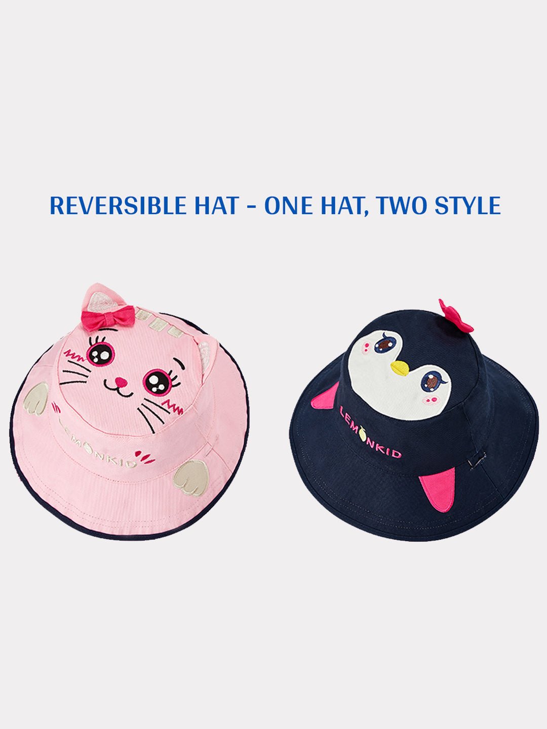 Little Surprise Box Dual Side Reversible Sun Hat with UPF50+ for Toddlers& Kids - LSB - CAP - PINKREVERSE